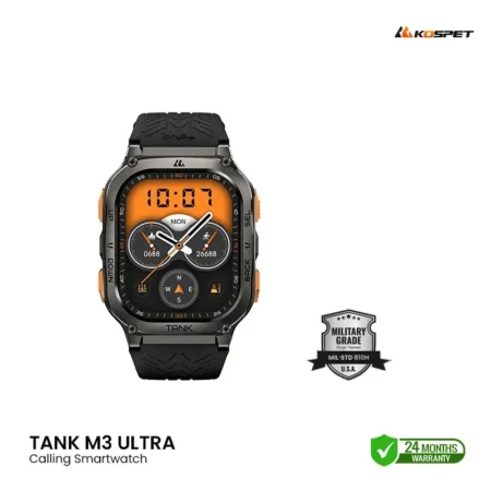 Kospet Tank M3 Ultra Calling Military-Grade Smart Watch with GPS - Black